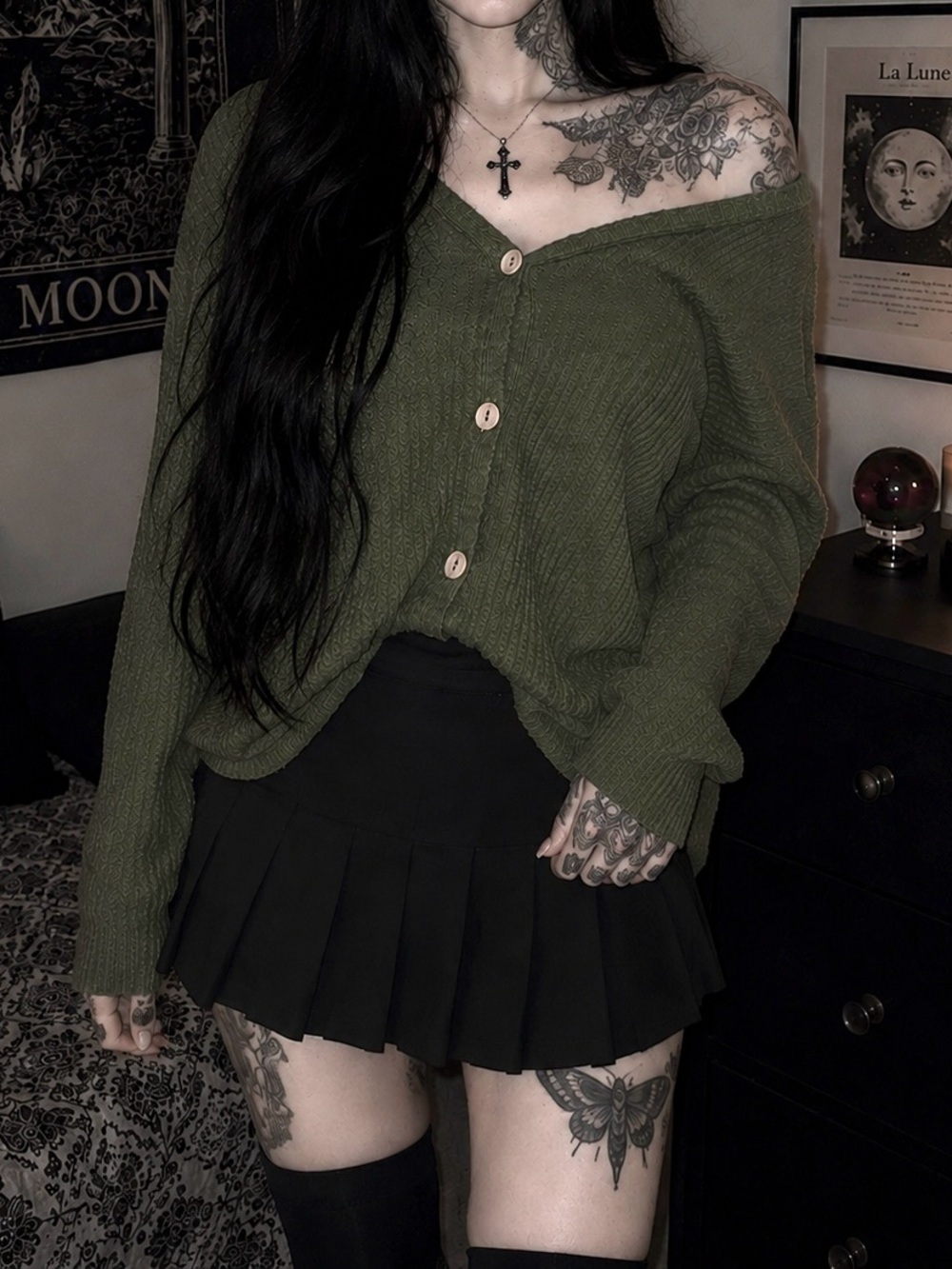 Dolls Essential Long Sleeve Olive Green Top